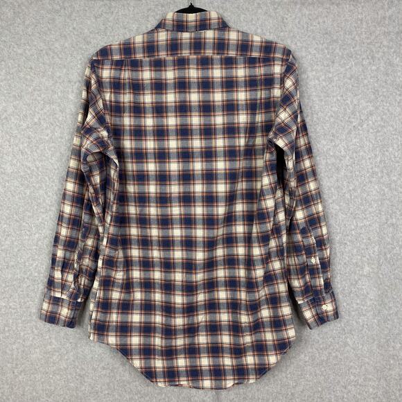 Sid Mashburn Shirt Mens S Blue White Plaid Long Sleeve Button Up - Picture 4 of 8